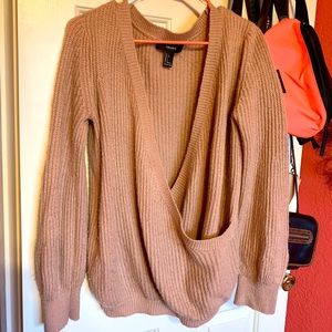 Light pink / nude color knit sweater cardigan
